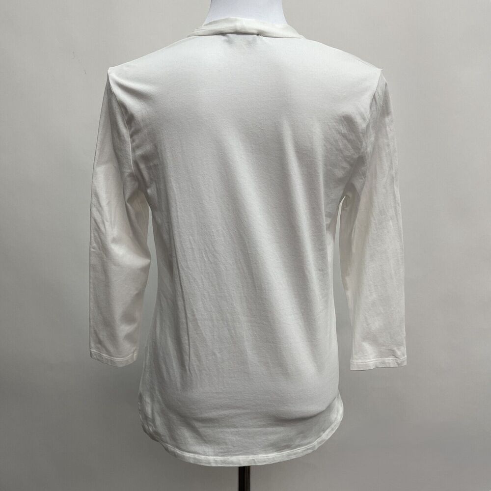 Jones New York Women's Top Large White Square Neck - Picture 4 of 9